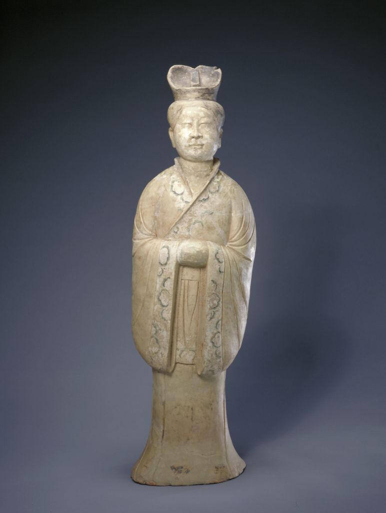 图片[1]-Pottery yellow glaze painted male figurines-China Archive